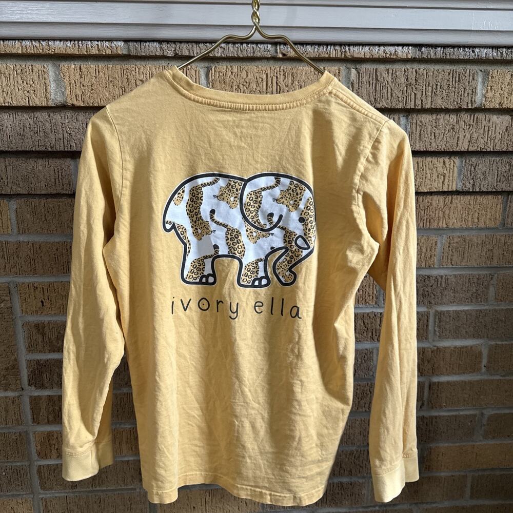 Ella Ivory Size XS Yellow Long Sleeve T Shirt Elephant Organic Cotton